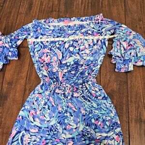 Lilly Pulitzer Calla Royal Purple Party Wave Stretchy Jumpsuit Romper Size XXS